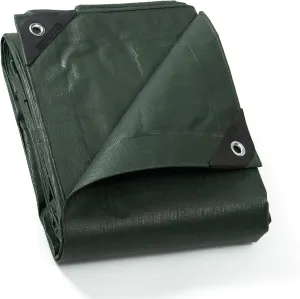 GUARD SHIELD Heavy Duty Matte Green Tarp Waterproof 10x12 Feet Large UV Resistant Tarps Cover Outdoor 11mil