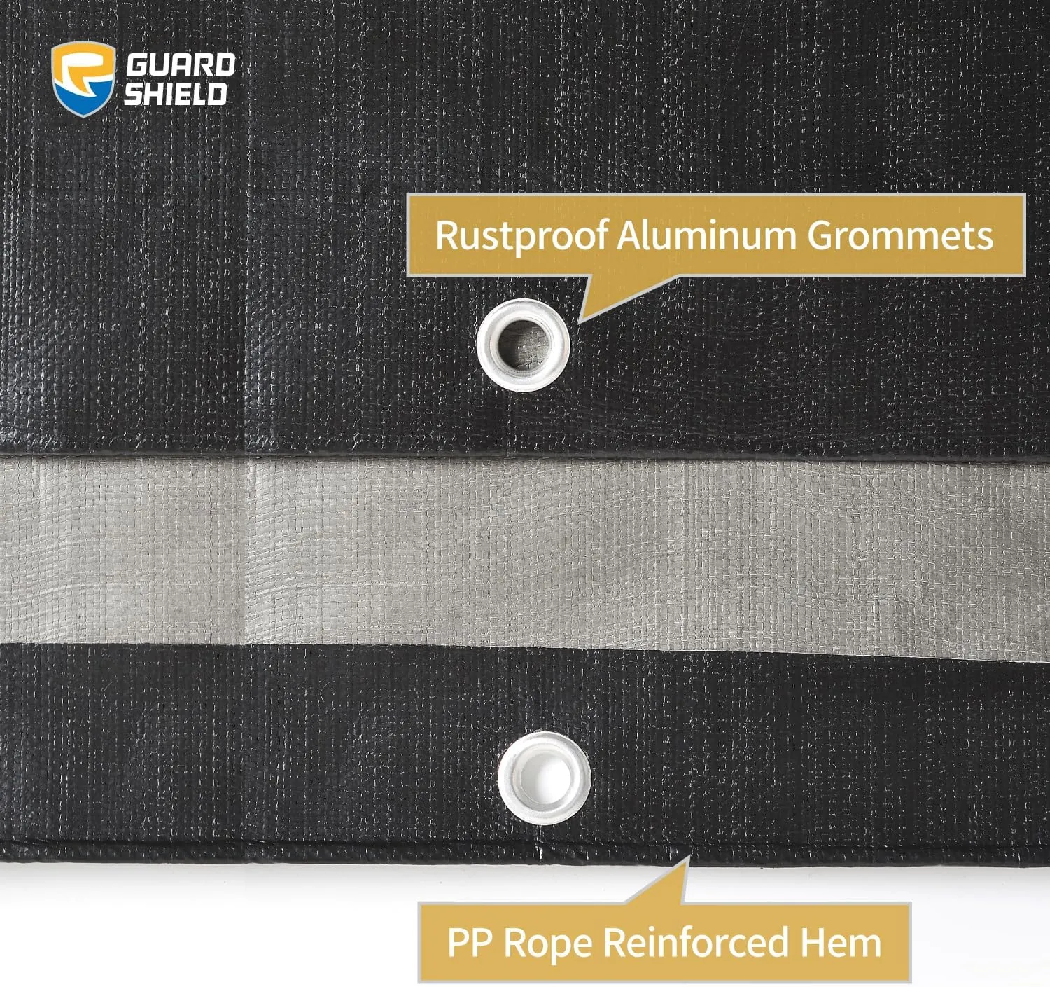 GUARD SHIELD Super Heavy Duty Black/Silver Ploy Tarp Cover 10x20 Feet Waterproof Tarps 16mil Thick UV and Tear Resistant Tarpualin