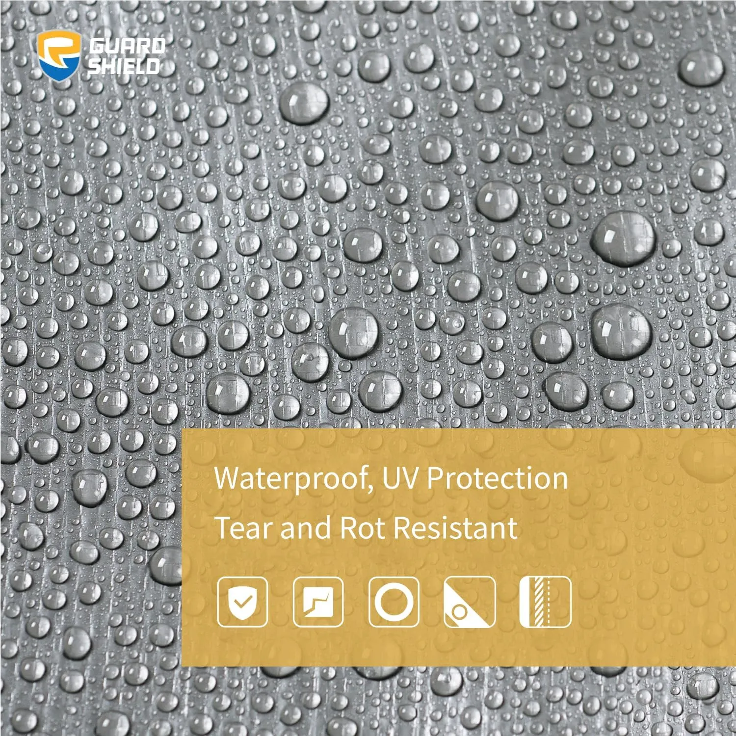 GUARD SHIELD Tarps Heavy Duty Waterproof 8x10 Feet Silver/Black Poly Tarp Cover Outdoor Thick UV Resistant Tarpaulin with Grommets 10mil (2-Pack)