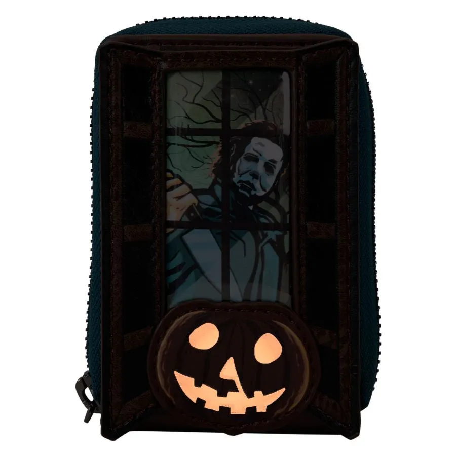 Halloween - Michael Myers Pumpkin Glow Accordion Zip Around Wallet - PRE ORDER