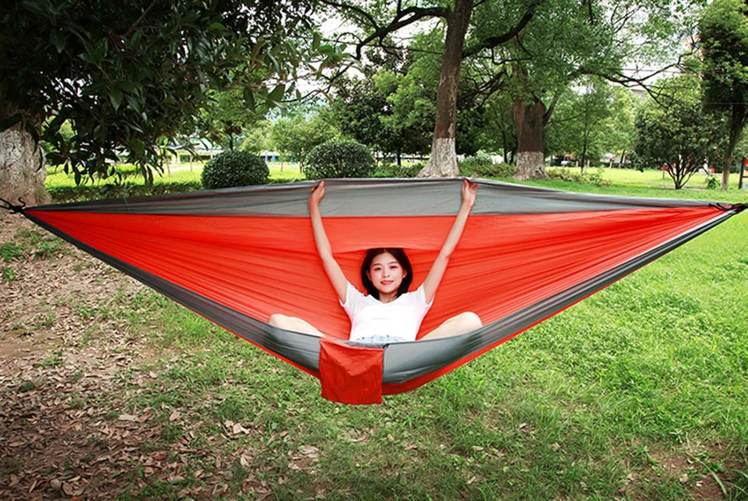 Hammock for Camping Double Hammocks Gear for The Outdoors Backpacking Survival or Travel - Portable Lightweight Parachute Nylon,B