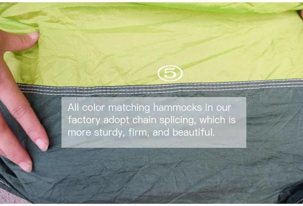 Hammock Outdoor Camping Outdoor Mosquito Net Hammock Double 210T Nylon Anti-Mosquito Parachute Cloth Air Camping Tent Hammocks for Outside(Gray)