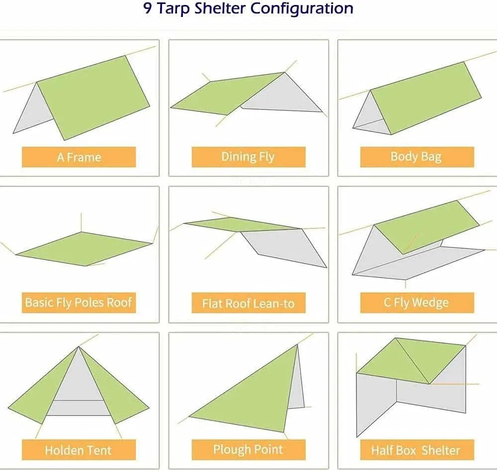 Hammock Rain Fly Tent Tarp Waterproof Windproof Camping Shelter Sunshade Portable Beach Sun Shelter Camping Tent for Camping(Color:Black)