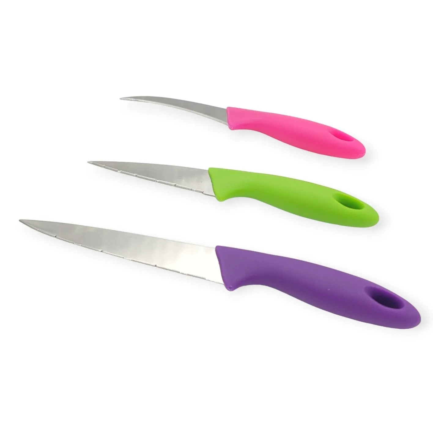 Handy Housewares 3 Piece Multi-Purpose Kitchen / Paring Knife Set - Great for Cutting Fruits Vegetables Meat and More
