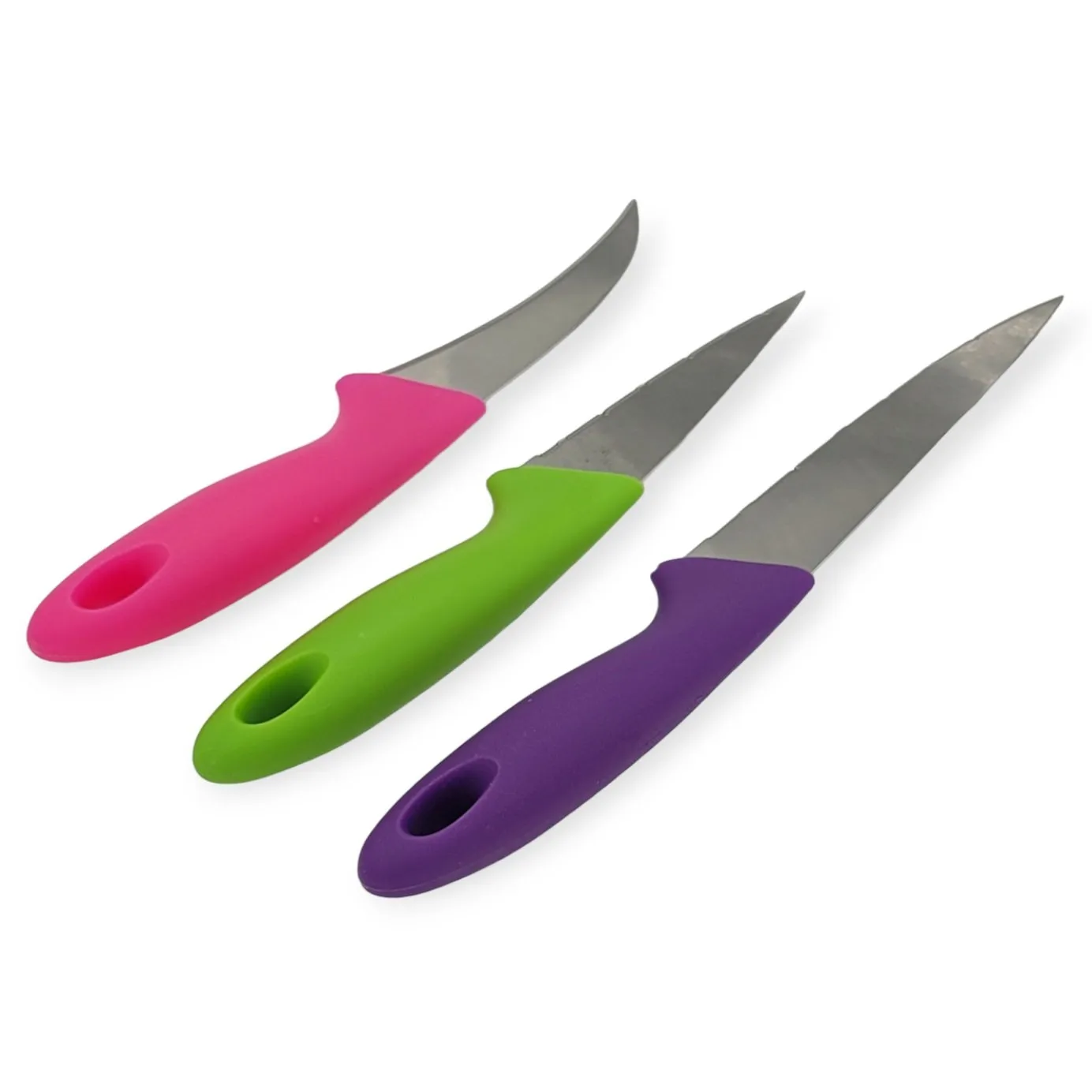 Handy Housewares 3 Piece Multi-Purpose Kitchen / Paring Knife Set - Great for Cutting Fruits Vegetables Meat and More