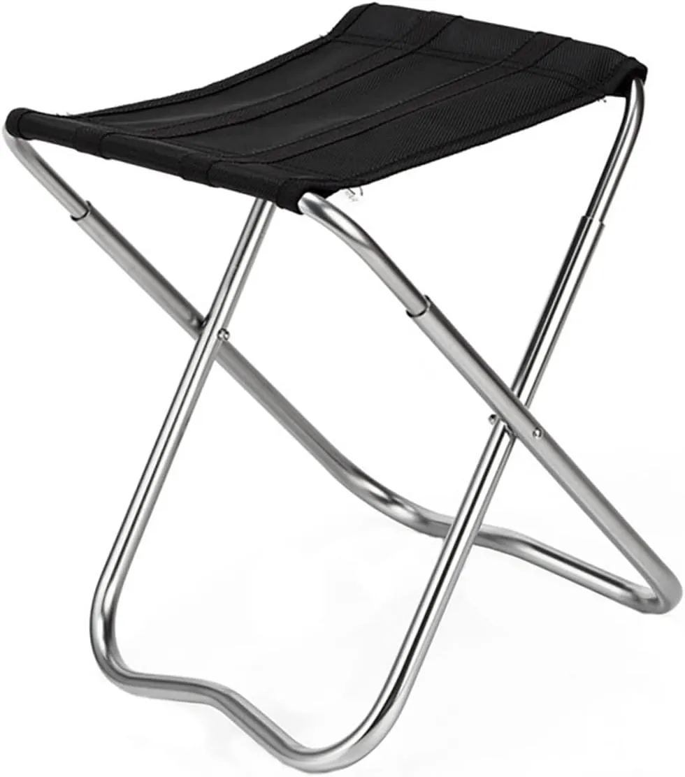 Happyyami 1pc Portable Fishing Chair Sturdy Lightweight Camping Stool for Outdoor Activities for Barbecue Hiking and Fishing Black