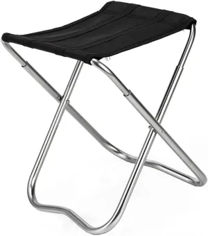 Happyyami 1pc Portable Fishing Chair Sturdy Lightweight Camping Stool for Outdoor Activities for Barbecue Hiking and Fishing Black