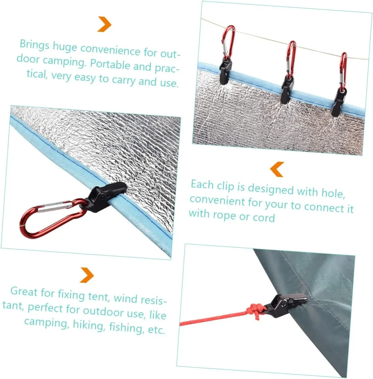 Happyyami 30 Pcs Windproof Tent Clamp Tent Plastic Clip Camping Tent Fastener Clip Outdoor Tent Clamp Outdoor Tent