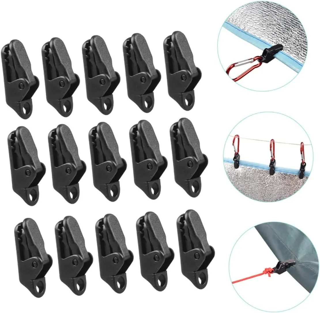 Happyyami 30 Pcs Windproof Tent Clamp Tent Plastic Clip Camping Tent Fastener Clip Outdoor Tent Clamp Outdoor Tent