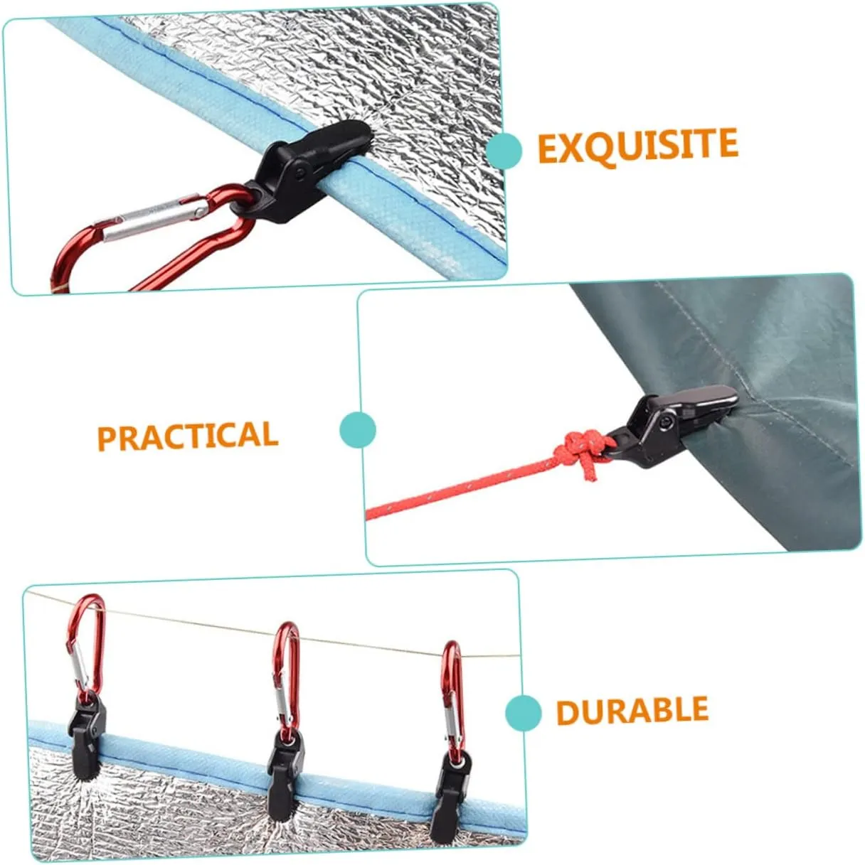Happyyami 30 Pcs Windproof Tent Clamp Tent Plastic Clip Camping Tent Fastener Clip Outdoor Tent Clamp Outdoor Tent