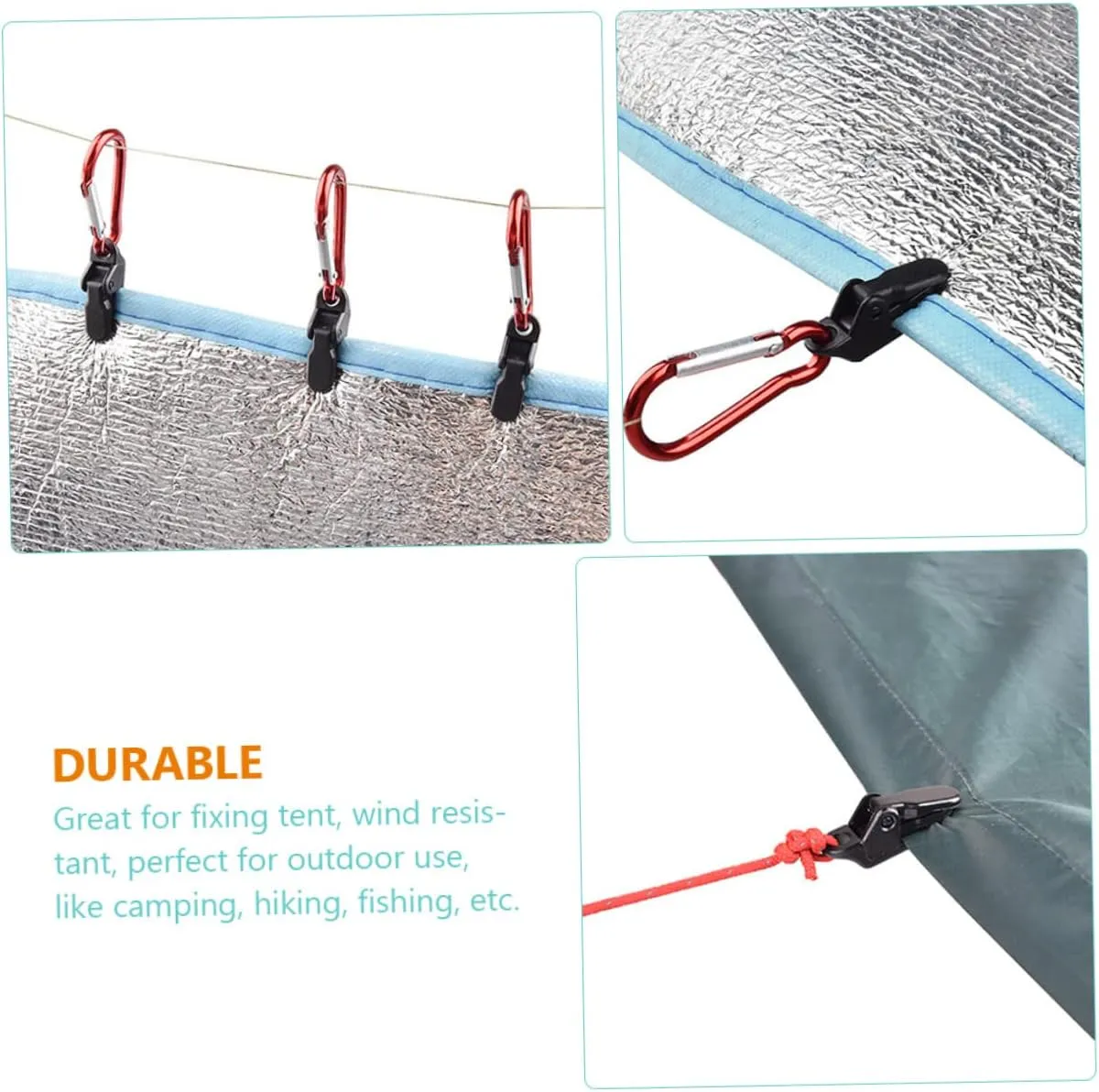 Happyyami 30 Pcs Windproof Tent Clamp Tent Plastic Clip Camping Tent Fastener Clip Outdoor Tent Clamp Outdoor Tent