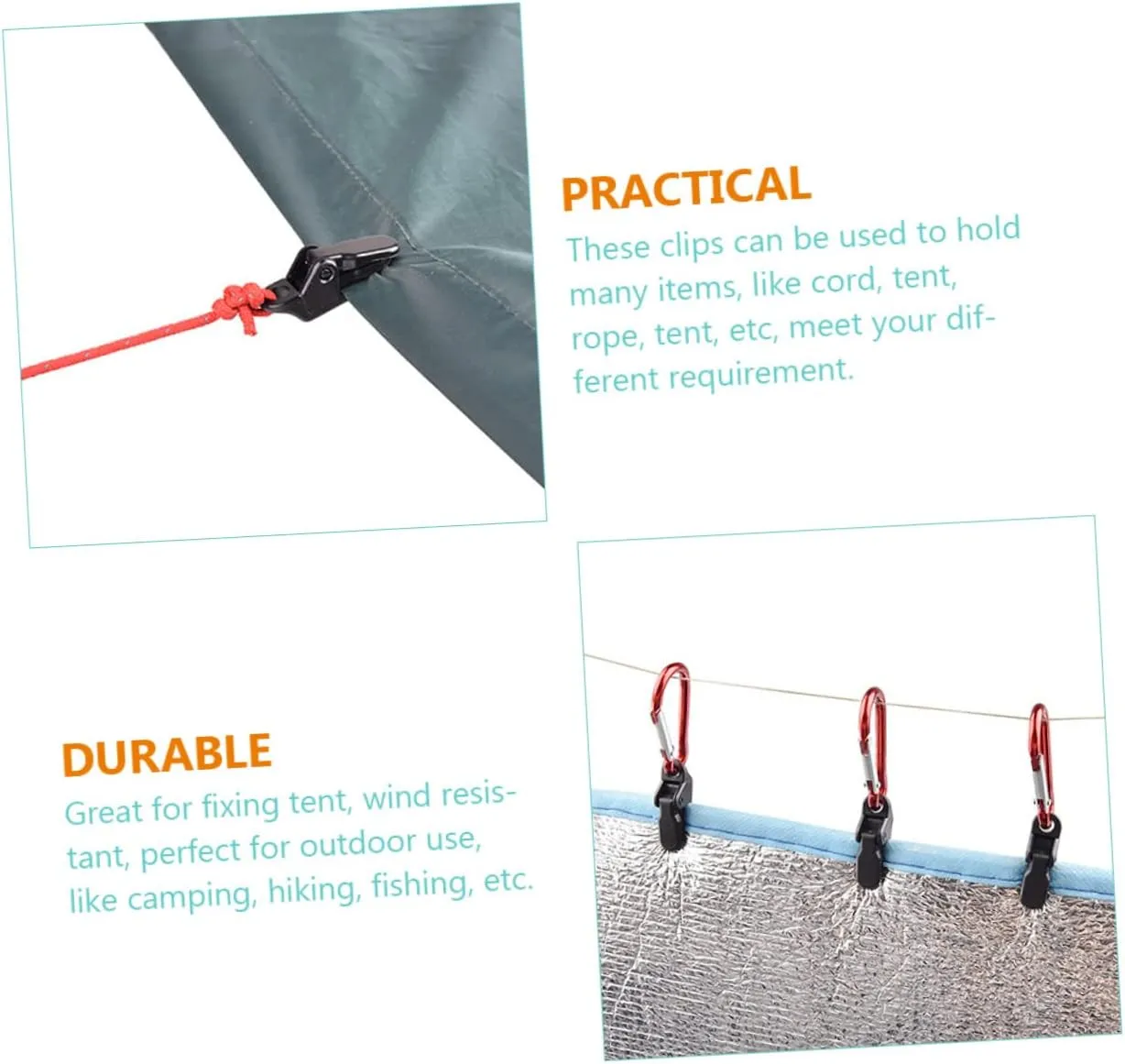 Happyyami 30 Pcs Windproof Tent Clamp Tent Plastic Clip Camping Tent Fastener Clip Outdoor Tent Clamp Outdoor Tent