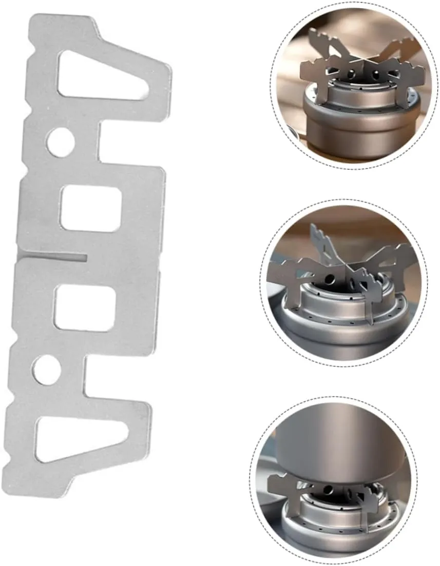 Happyyami 4 Sets Titanium Material Outdoor Stove Stand Camping Wok Holder for Electric Gas Stove