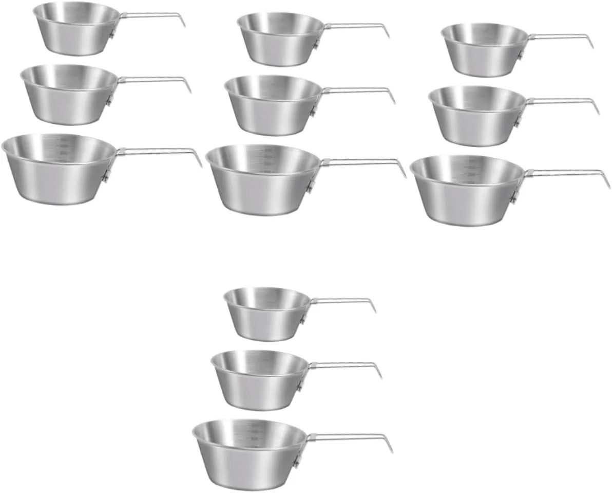 Happyyami 4sets Collapsible Camping Bowl Set Stainless Steel Mixing Bowls Portable Camping Dish Set for Hiking Outdoor 3pcs*4