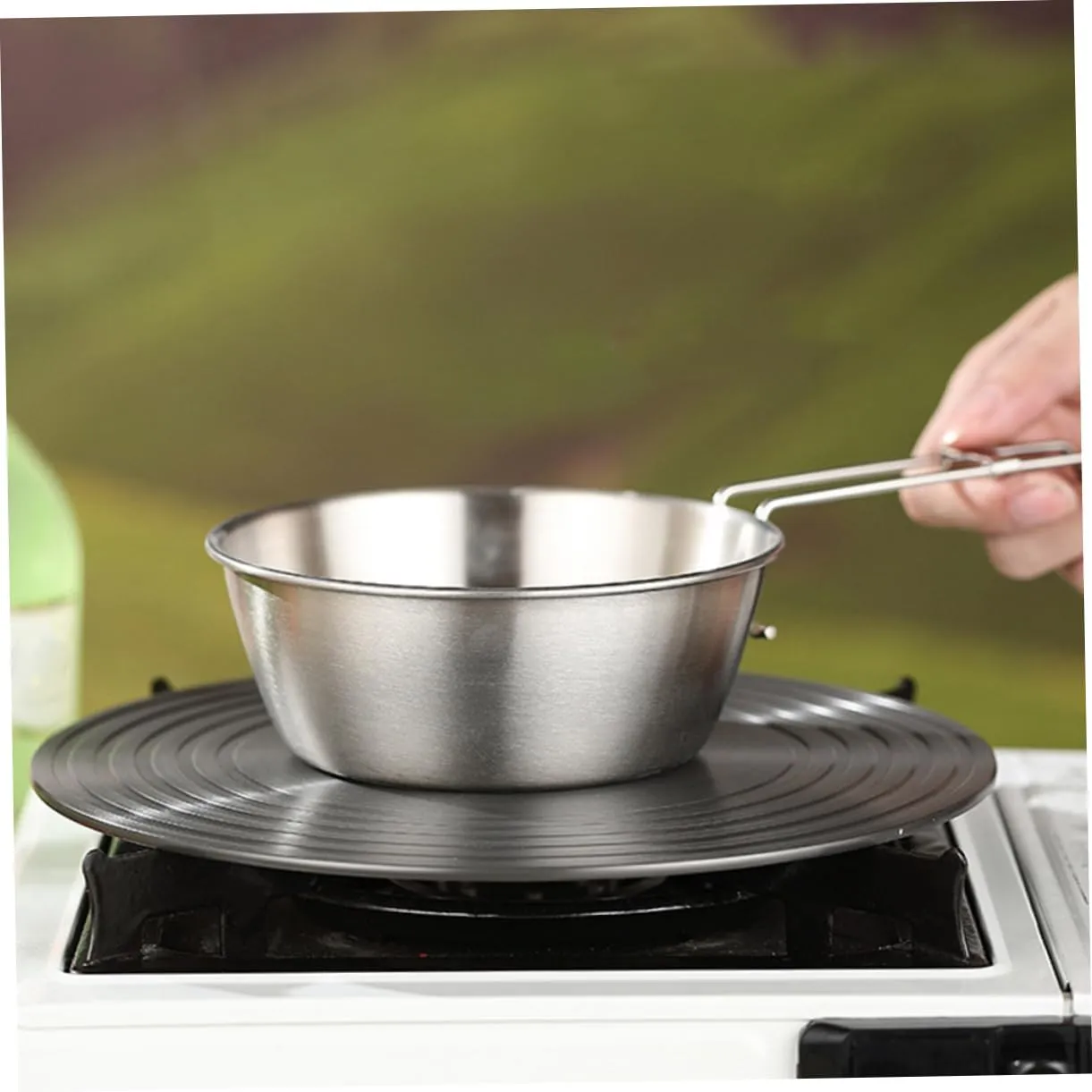 Happyyami 4sets Collapsible Camping Bowl Set Stainless Steel Mixing Bowls Portable Camping Dish Set for Hiking Outdoor 3pcs*4