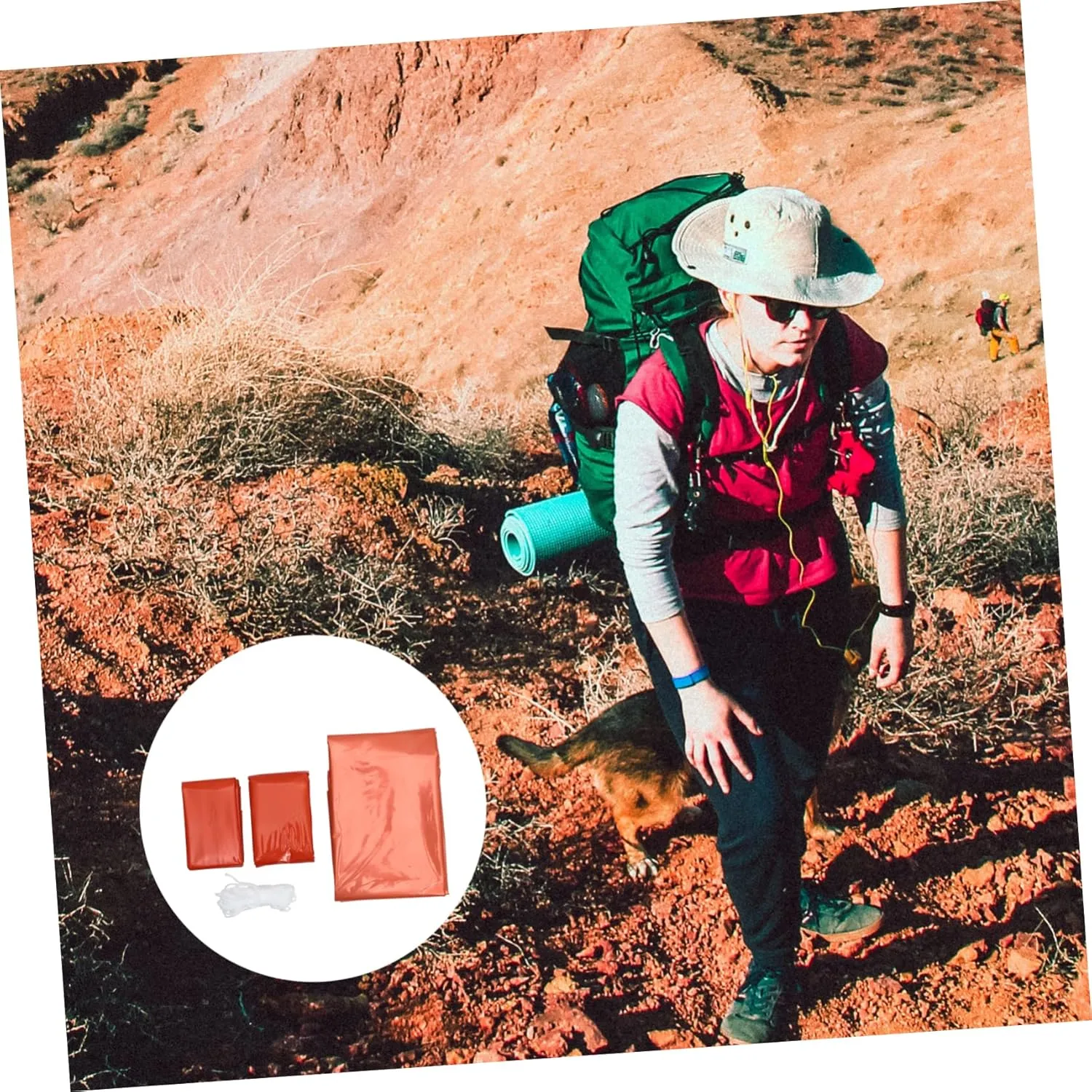 Happyyami Emergency Tent Set Sleeping Bag for Camping Survival Sleeping Sack Outdoor Sleeping Sack Portable