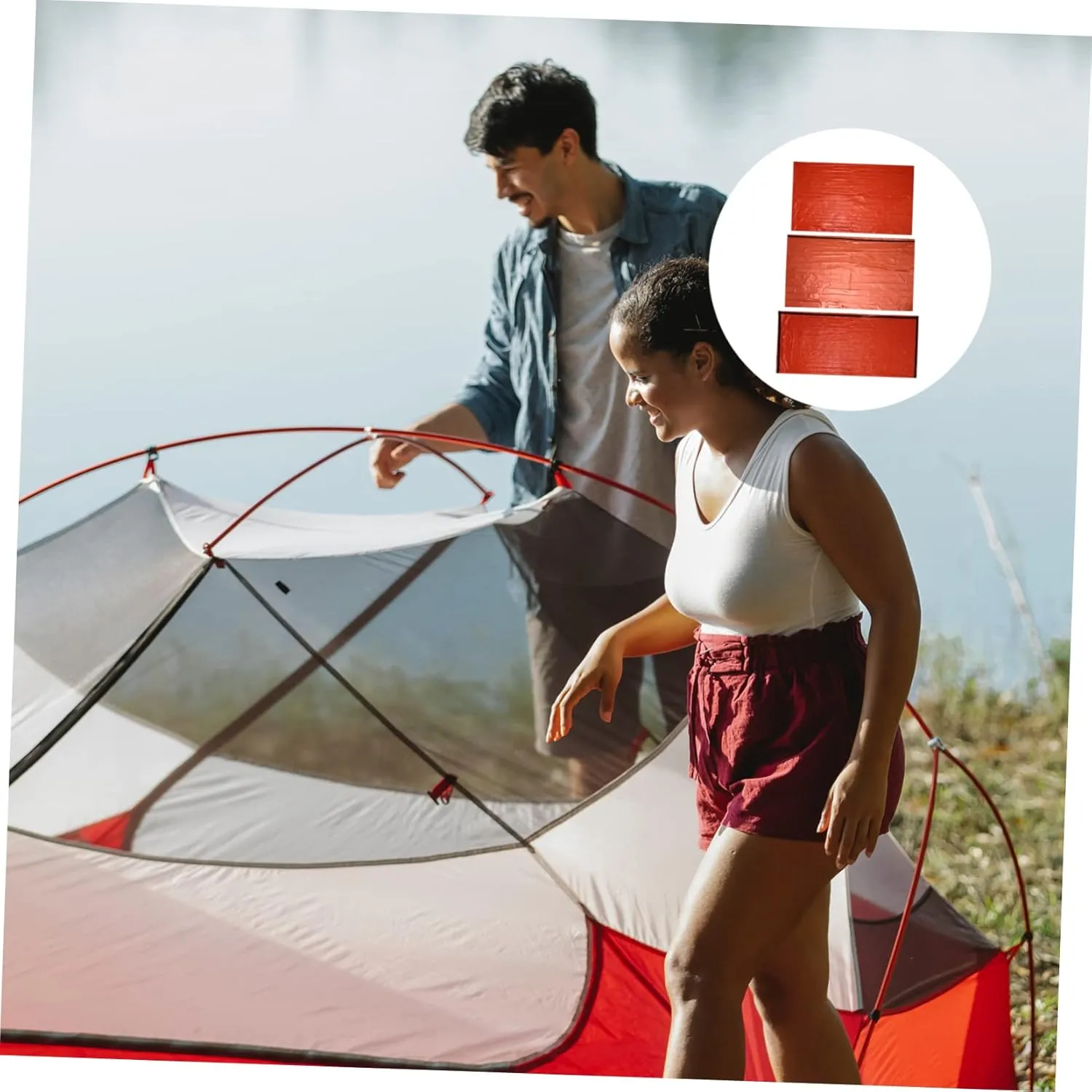 Happyyami Emergency Tent Set Sleeping Bag for Camping Survival Sleeping Sack Outdoor Sleeping Sack Portable