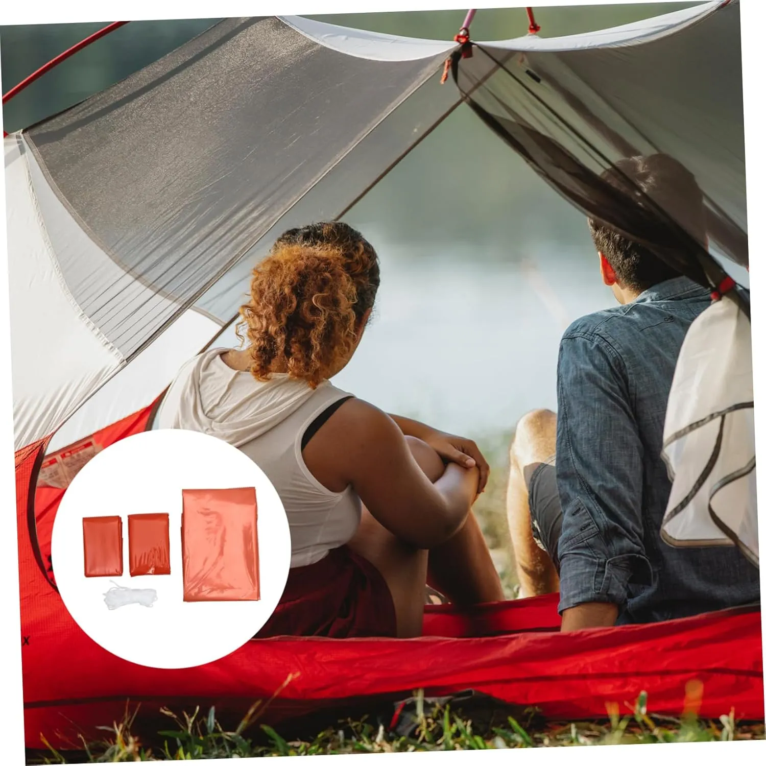 Happyyami Emergency Tent Set Sleeping Bag for Camping Survival Sleeping Sack Outdoor Sleeping Sack Portable