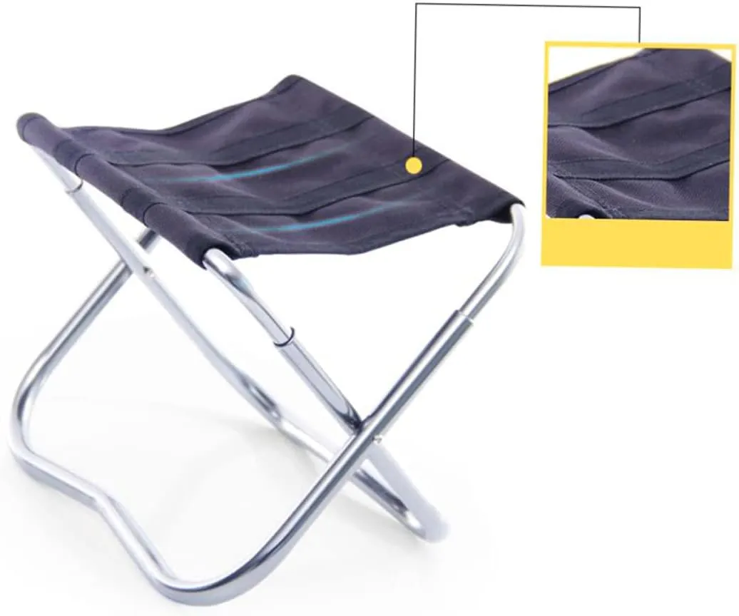 Happyyami Outdoor Folding Stool Lightweight Portable BBQ Stool for Camping Fishing Travel Sturdy Aluminum Alloy Construction Easy to Up Compact Design