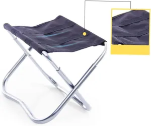 Happyyami Outdoor Folding Stool Lightweight Portable BBQ Stool for Camping Fishing Travel Sturdy Aluminum Alloy Construction Easy to Up Compact Design