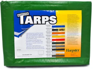 Harpster Tarps 8ft. x 10ft. Medium Green All-Purpose Waterproof 4.5 oz Poly Tarp - 10 mil