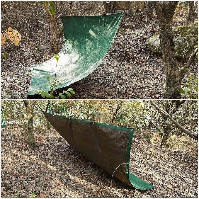 Heavy Duty 10 Mil Tarp Cover Waterproof UV Resistant Tarpaulin Used for Outdoor, Hunting, Camping, Backpacking, Canopy Tent, Ground Tarp, Cover Boat, Motorcycles, Roofs, Wood