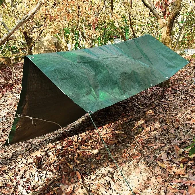 Heavy Duty 10 Mil Tarp Cover Waterproof UV Resistant Tarpaulin Used for Outdoor, Hunting, Camping, Backpacking, Canopy Tent, Ground Tarp, Cover Boat, Motorcycles, Roofs, Wood