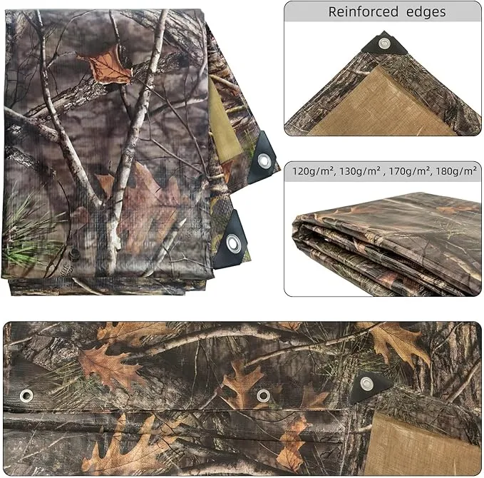 Heavy Duty 9 Mil Tarp Cover Waterproof UV Resistant Tarpaulin Used for Outdoor, Hunting, Camping, Backpacking, Canopy Tent, Ground Tarp, Cover Boat, Motorcycles, Roofs, Wood