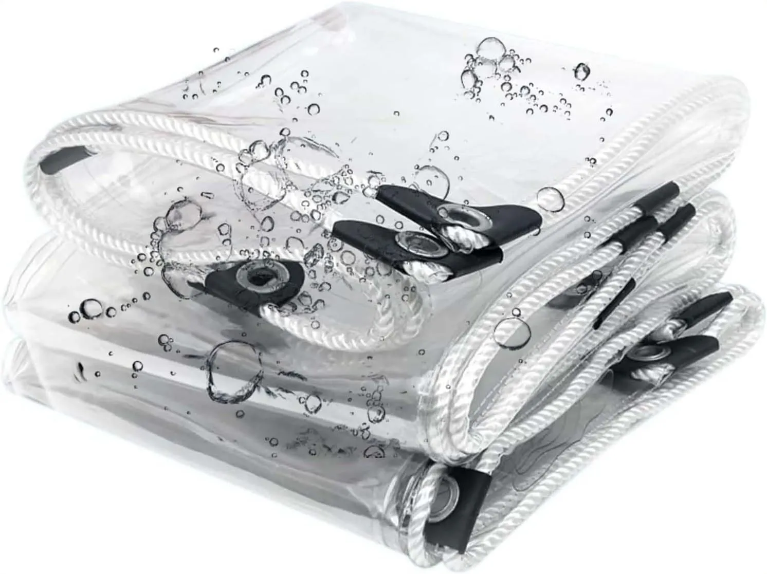 Heavy Duty Clear PVC Tarp 4.3x6.6ft, Clear Waterproof Tarps Tear Resistant with Grommets, PVC Tarpaulin Transparent Cover for Boat, Patio & Garden