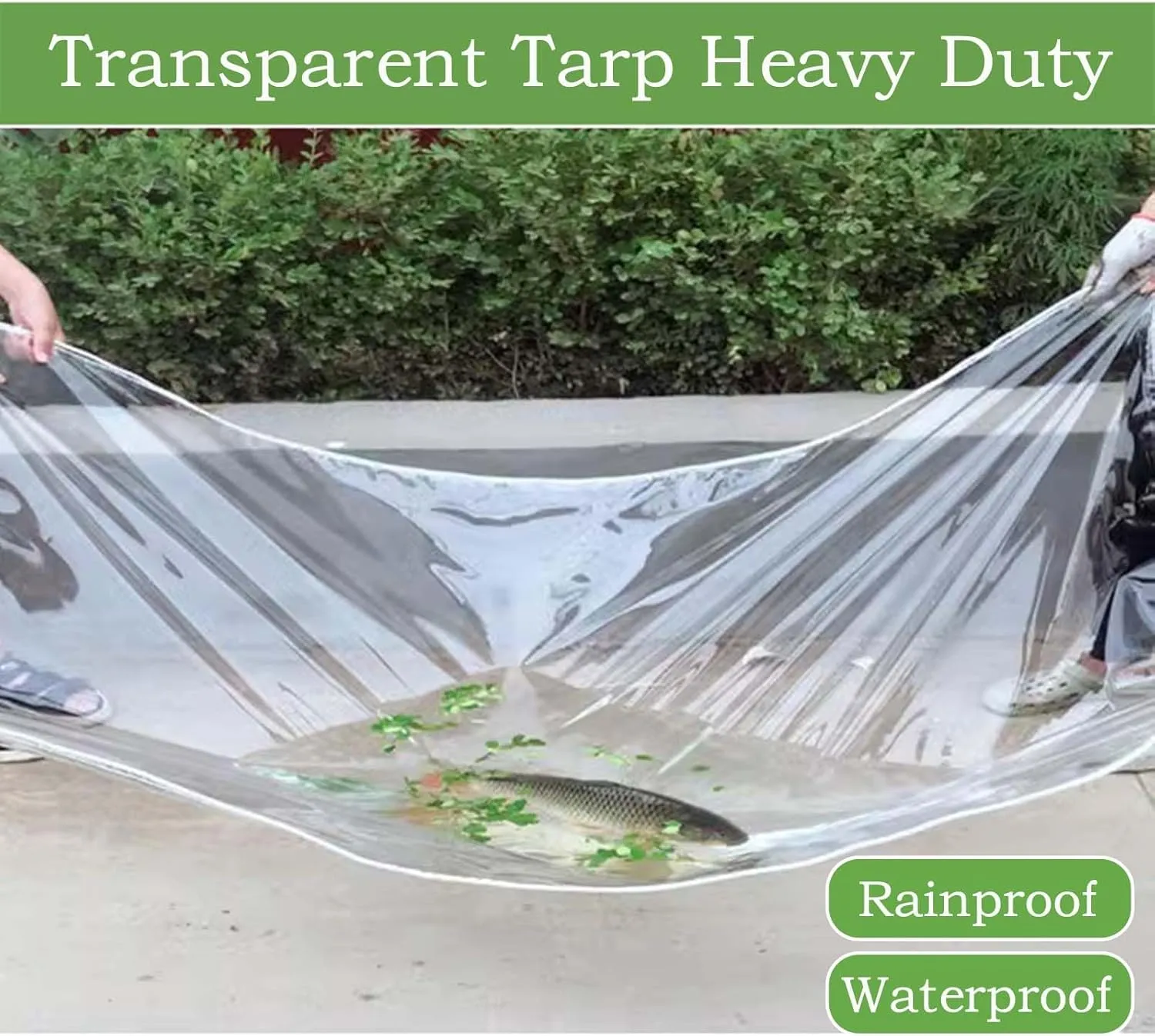 Heavy Duty Clear Tarpaulin Cover 3.9x5.9ft, Plastic Transparent Tarp with Grommets, Transparent Tarps Waterproof, Ripstop, Rainproof, for Patio, Greenhouse Outdoor