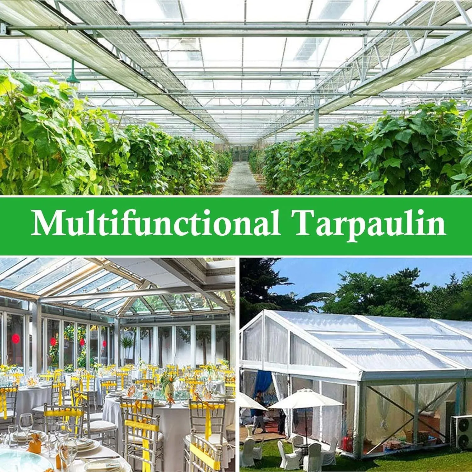 Heavy Duty Clear Tarpaulin Cover 3.9x5.9ft, Plastic Transparent Tarp with Grommets, Transparent Tarps Waterproof, Ripstop, Rainproof, for Patio, Greenhouse Outdoor