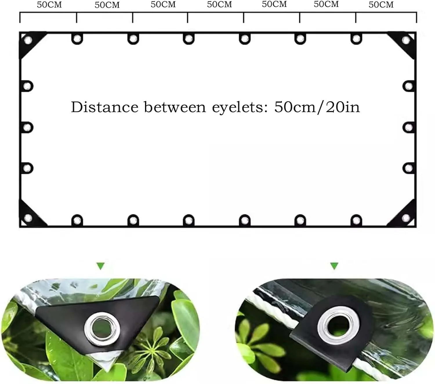 Heavy Duty Clear Vinyl PVC Waterproof Tarps 3.0x4.9ft, Tarp Thick Transparent Tarpaulin with Grommets, Tarp Cover for Greenhouse Balcony Garden