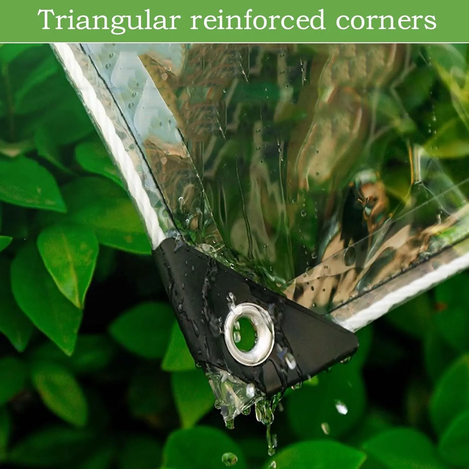 Heavy Duty Clear Vinyl PVC Waterproof Tarps 3.0x4.9ft, Tarp Thick Transparent Tarpaulin with Grommets, Tarp Cover for Greenhouse Balcony Garden