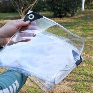 Heavy Duty Clear Vinyl PVC Waterproof Tarps 3.0x4.9ft, Tarp Thick Transparent Tarpaulin with Grommets, Tarp Cover for Greenhouse Balcony Garden