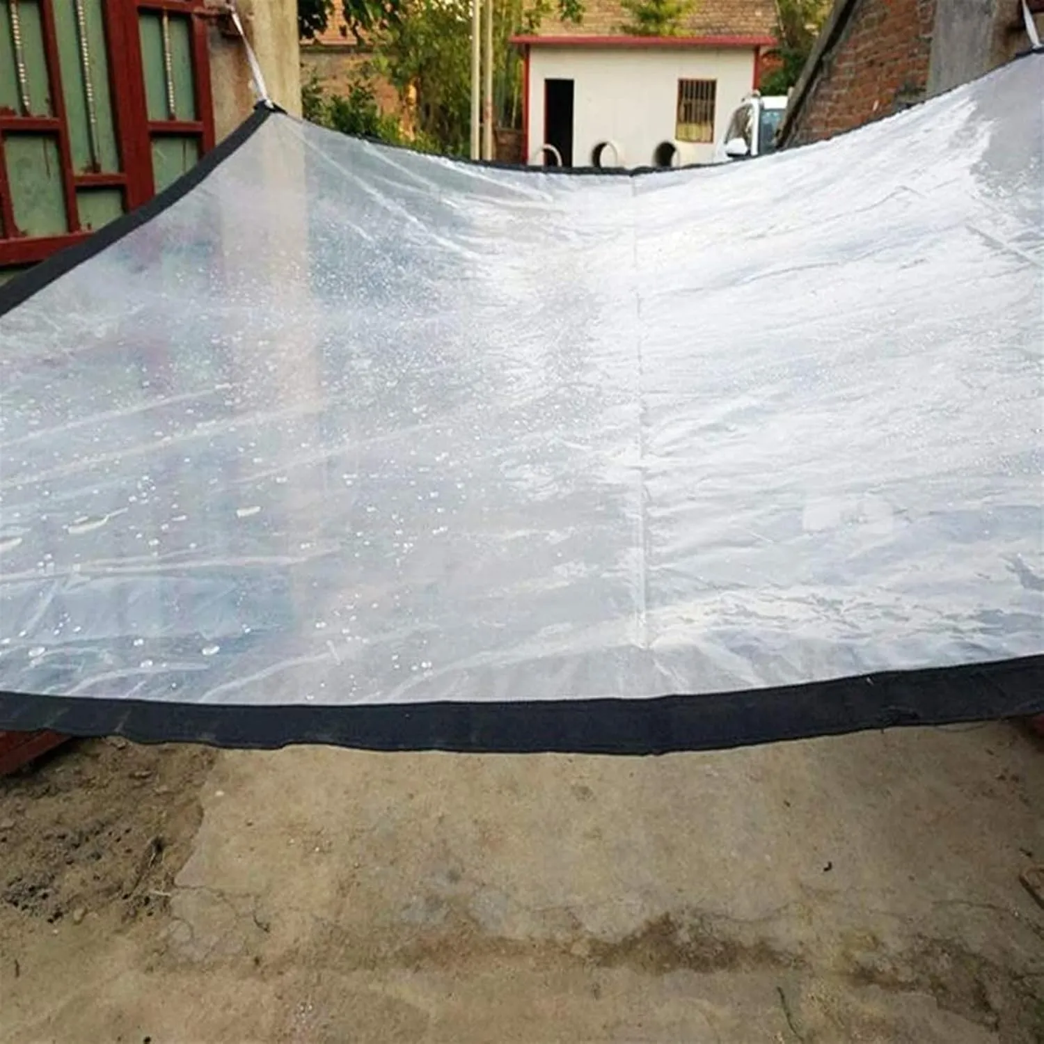 Heavy Duty Dustproof Rainproof Tarpaulin, 130g/m² Waterproof Multi-Purpose Tarp Emergency Rain Shelter Anti-Aging Clear Cover Tarpaulin Sheet for Outdoor Camping(6.6'x11.6'/2x3.5m)