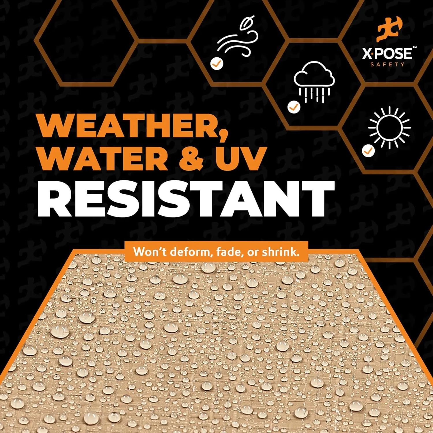 Heavy Duty Tan Poly Tarp 6' X 20' - Multipurpose Protective Cover - Durable, Waterproof, Weather Proof, Rip and Tear Resistant - Extra Thick 12 Mil Polyethylene - by Xpose Safety
