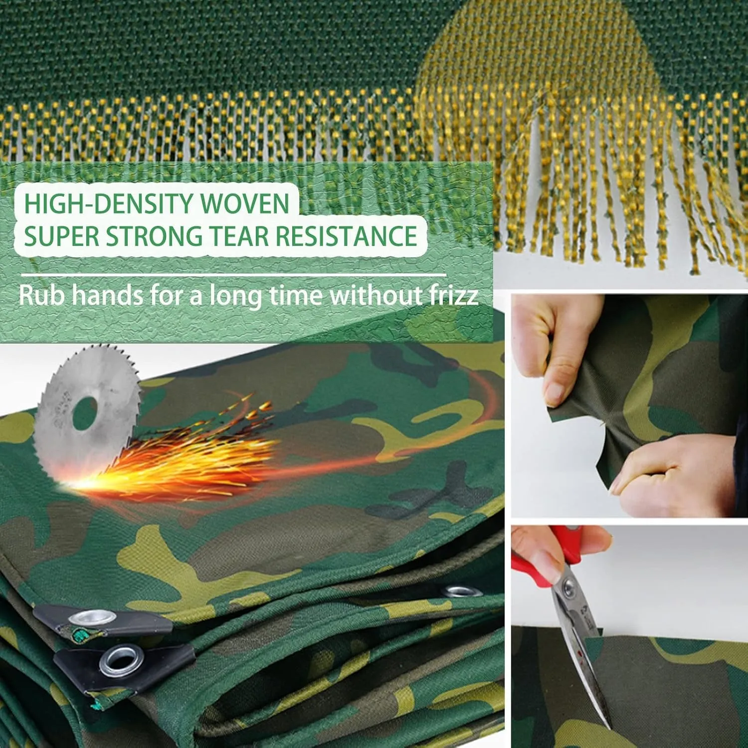 Heavy Duty Tarp Sheet Waterproof Camouflage Tarpaulin 0.45mm Thick Caravan Camo Cover 1.5x2m 1.5x3m Camping Fishing Ground Sheet Tarp Tent with Eyelets (Size : 1x1m)