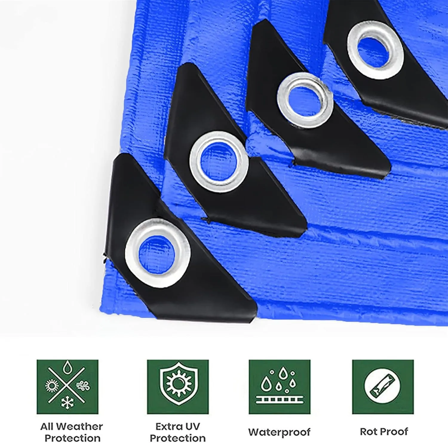 Heavy-Duty Tarpaulin, Heavy Duty Waterproof Tarpaulin, Protective Tarpaulin Sheet with Eyelets for Outdoor Camping Fishing Garden Furniture,Blue,5x10m