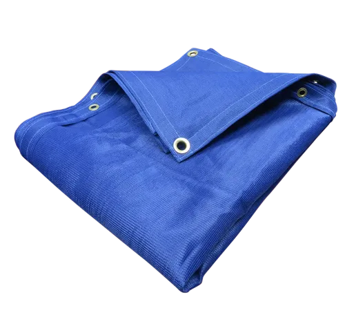 Heavy Duty Vinyl Coated Mesh Tarp - Blue 8 Foot x 12 Foot