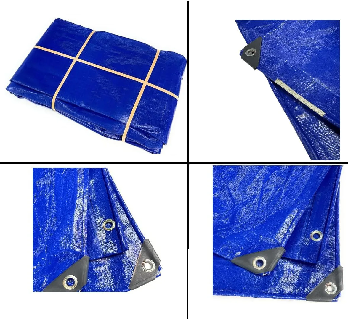 Heavy Duty Waterproof 16 mil or 0.40 mm Thick Tarp Cover, UV Resistant, Rip & Tear Proof with Metal Grommets, Use for Camping, Tent, Boat, RV, Car and More (16-24)