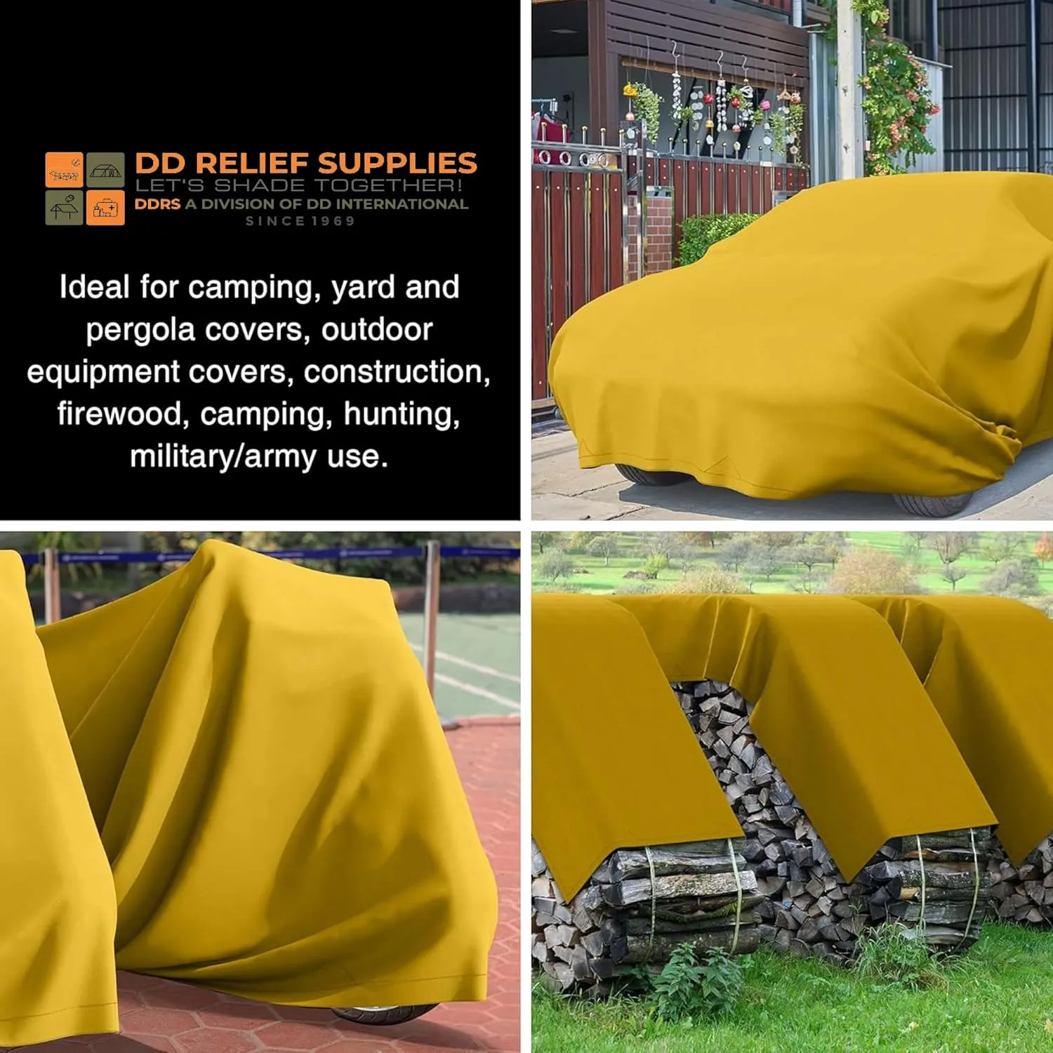 Heavy Duty Waterproof Canvas Tarp – 8X10 ' 24 oz, Tan with Grommets | Durable Multipurpose Cover for Camping, Canopies, Tents, Trailers, Machinery & Equipment