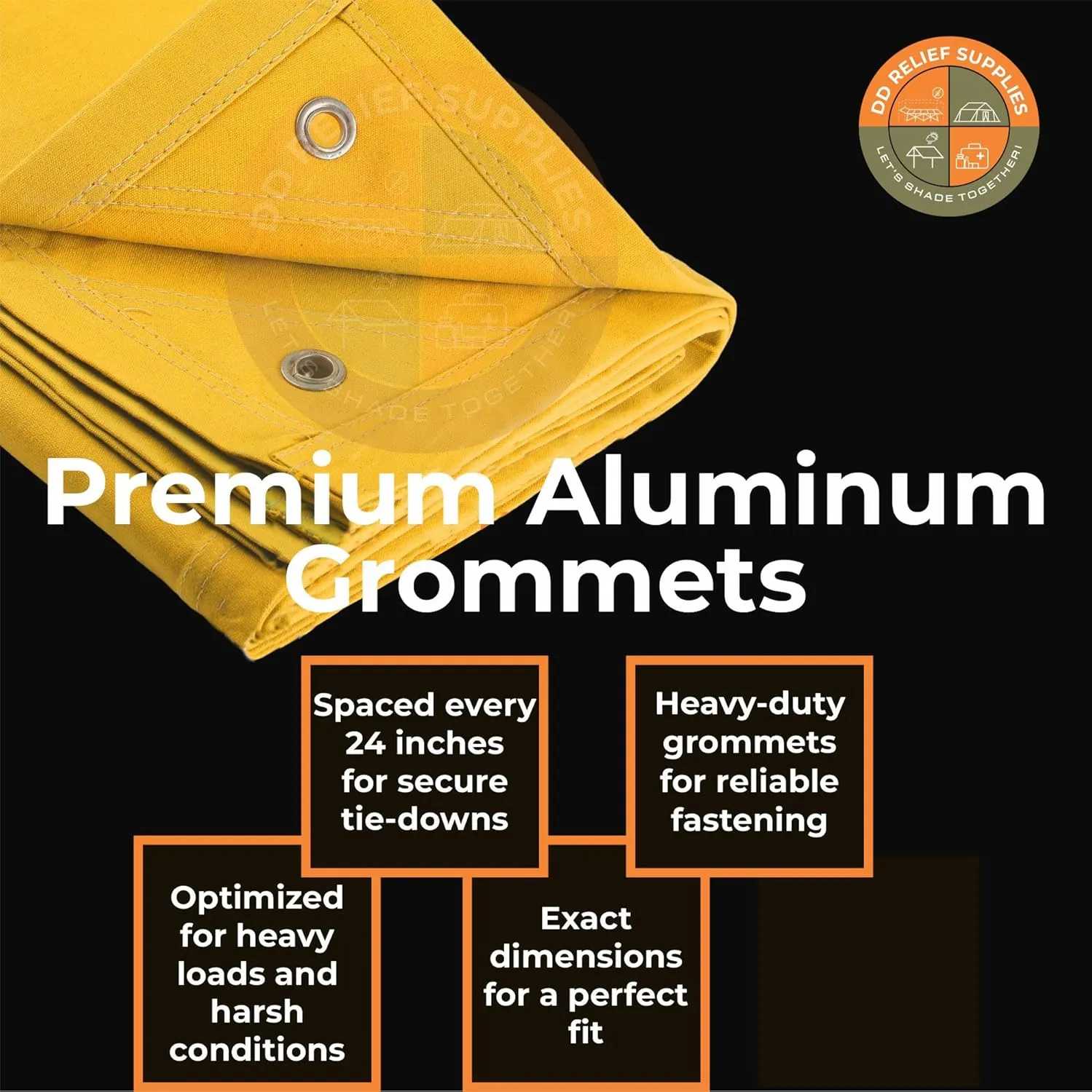 Heavy Duty Waterproof Canvas Tarp – 8X10 ' 24 oz, Tan with Grommets | Durable Multipurpose Cover for Camping, Canopies, Tents, Trailers, Machinery & Equipment