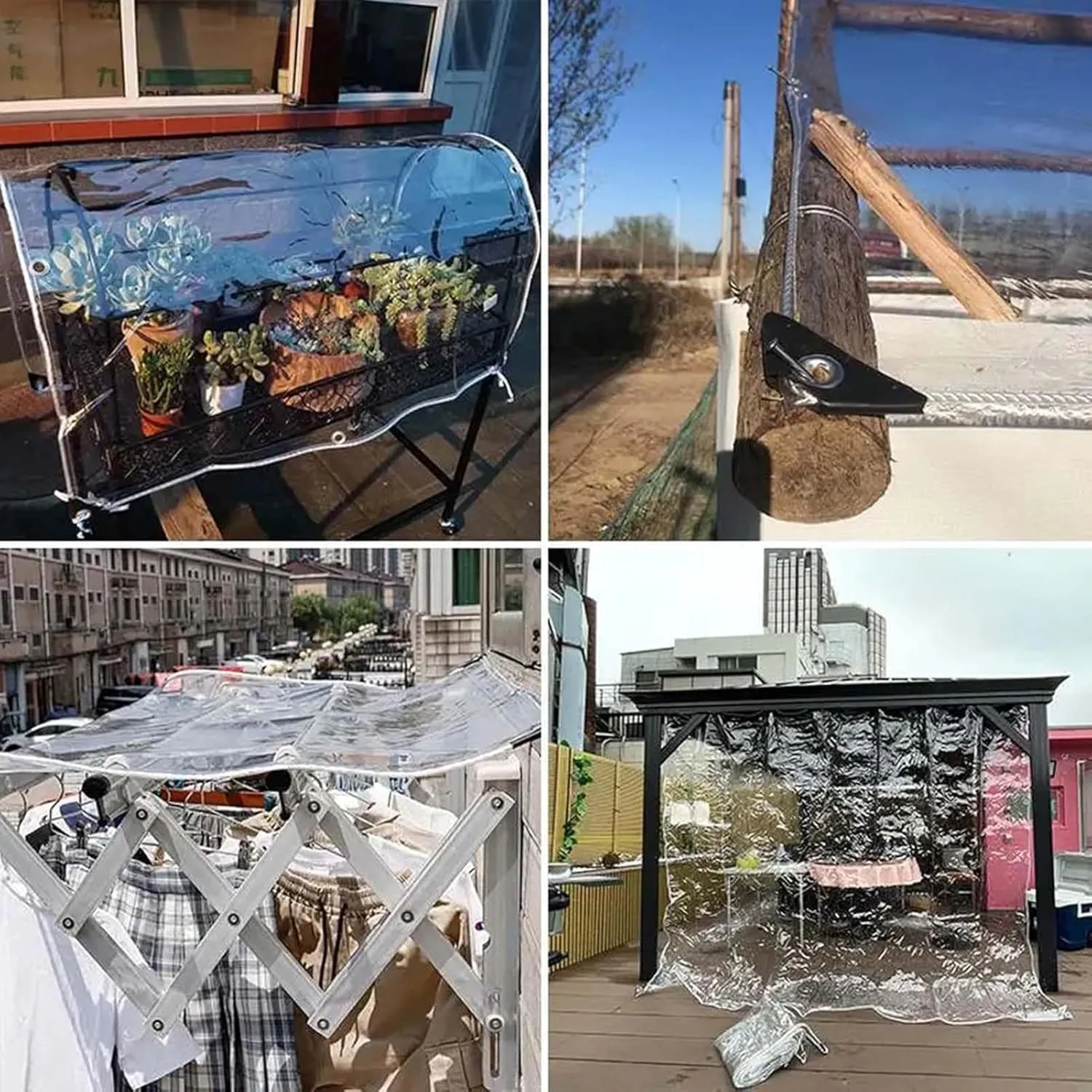 Heavy Duty Waterproof PVC Clear Tarps 4.9x5.9ft, Thick Transparent Tarpaulin with Grommets, PVC Plastic Tarp Dustproof, for Greenhouse Patio Chicken