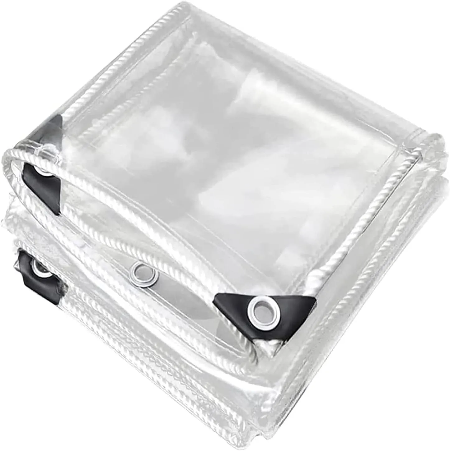Heavy Duty Waterproof PVC Tarps 18.0x39.4ft, Clear Tarpaulin Cover, Clear Tarps with Grommets, Clear Plastic Tarps, Tear Resistant, for Patio, Canopy, Camping