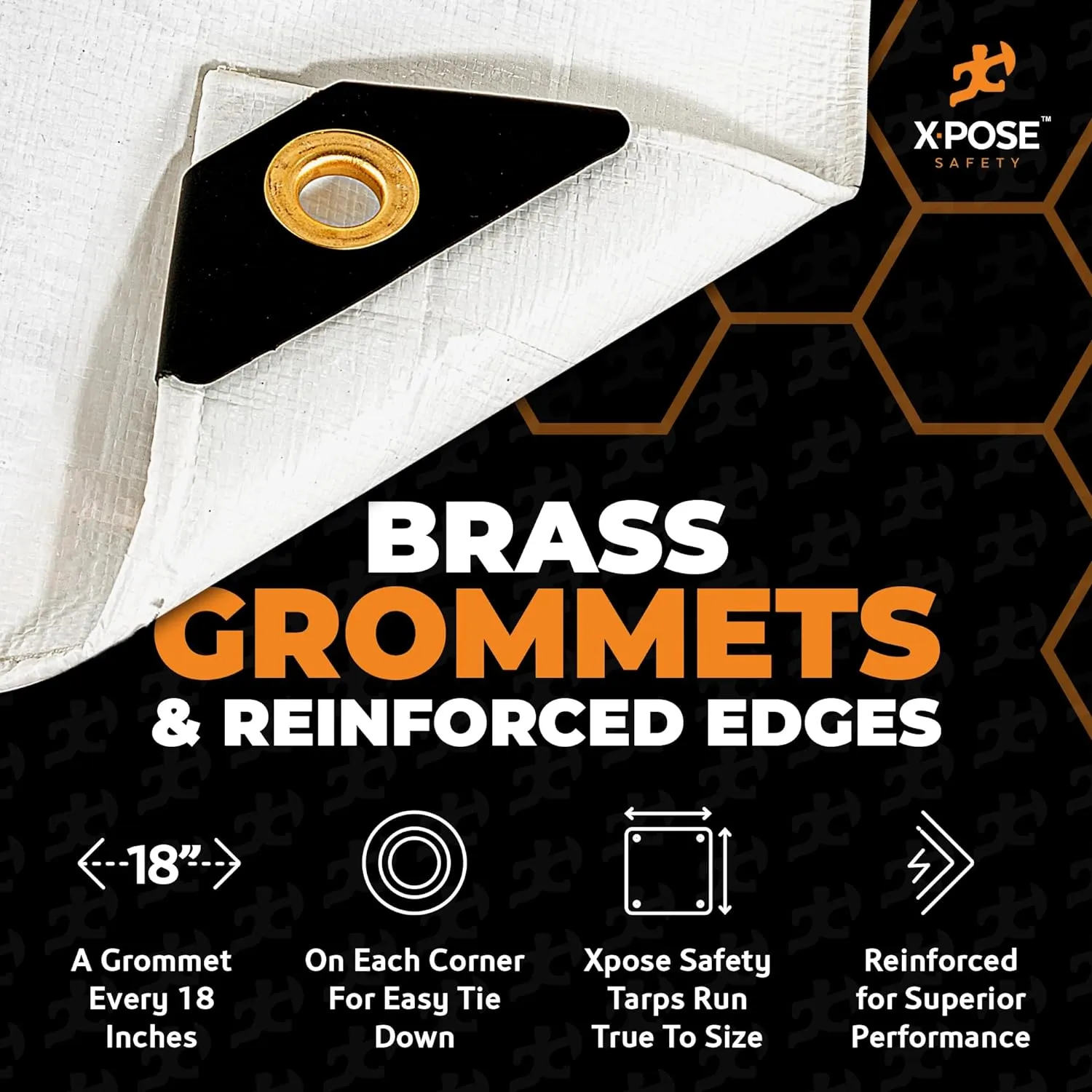 Heavy Duty White Poly Tarp 6' X 20' - Multipurpose Protective Cover - Durable, Waterproof, Weather Proof, Rip and Tear Resistant - Extra Thick 12 Mil Polyethylene - by Xpose Safety