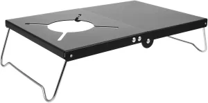 Hemoton Aluminum Alloy Camping Table Grill Table Outdoor BBQ Smoker Grill Portable Stove Outdoor Cooking Station