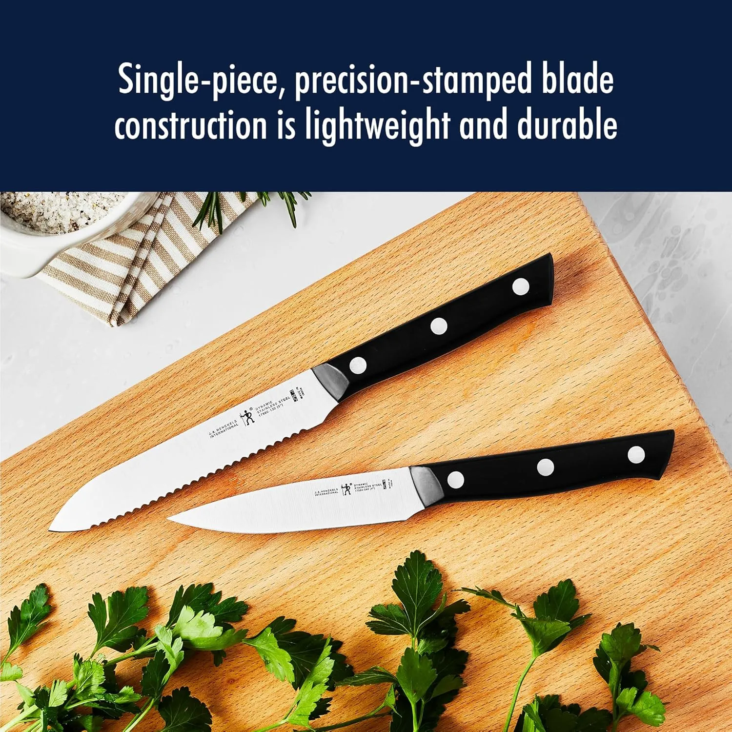 HENCKELS Dynamic Razor-Sharp 5-Piece Kitchen Knife Set, Chef Knife, Bread Knife, German Engineered Informed by 100  Years of Mastery