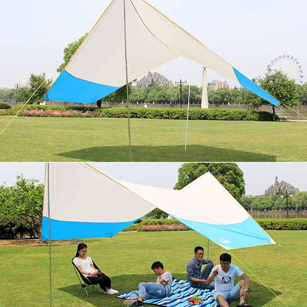 Hewolf 4-8P Outdoor Camping Tarp - Tan