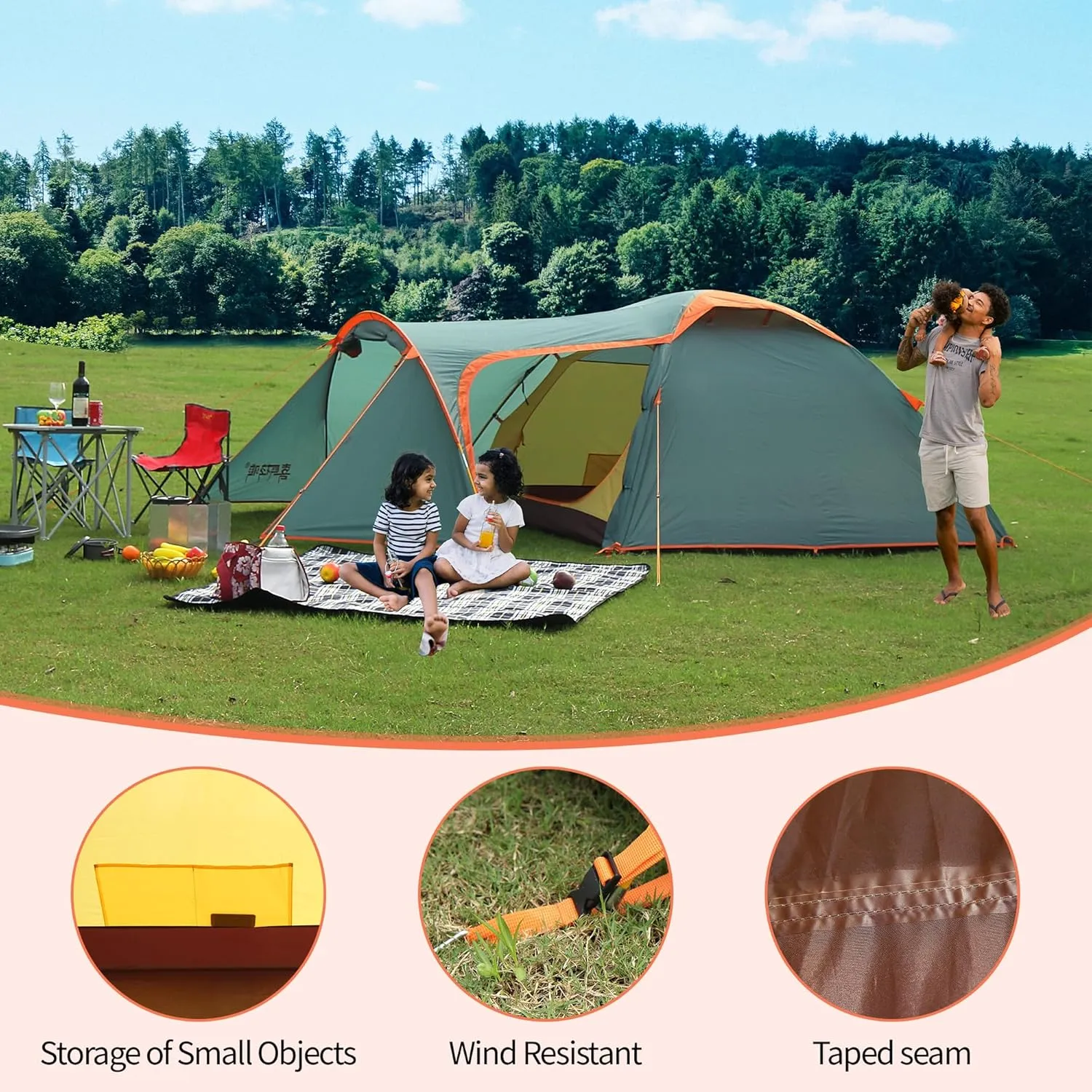Hiamalay 4 Season Tent, Winter Camping Tent Waterproof Windproof Lightweight Tent Easy Set Up for Winter, Cold Weather Outdoor Camping Hiking Family Camp Mountaineering