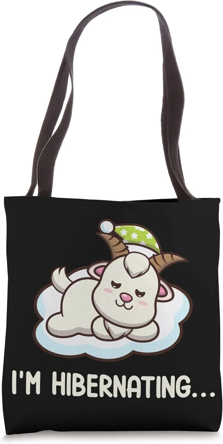 Hibernation I'm Hibernating Funny Tired Sheep Sleeping Tote Bag